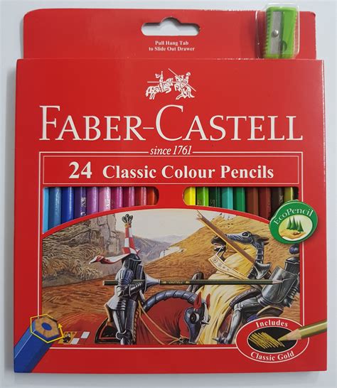 faber castell classic 24 colour pencils in metal tin box|faber castell black edition 24.